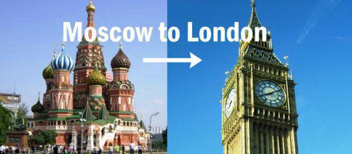 モスクワの直行便からロンドンへ飛行する方法 